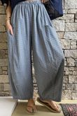 Arbi Gingham 7/8 Barrel Pant Navy